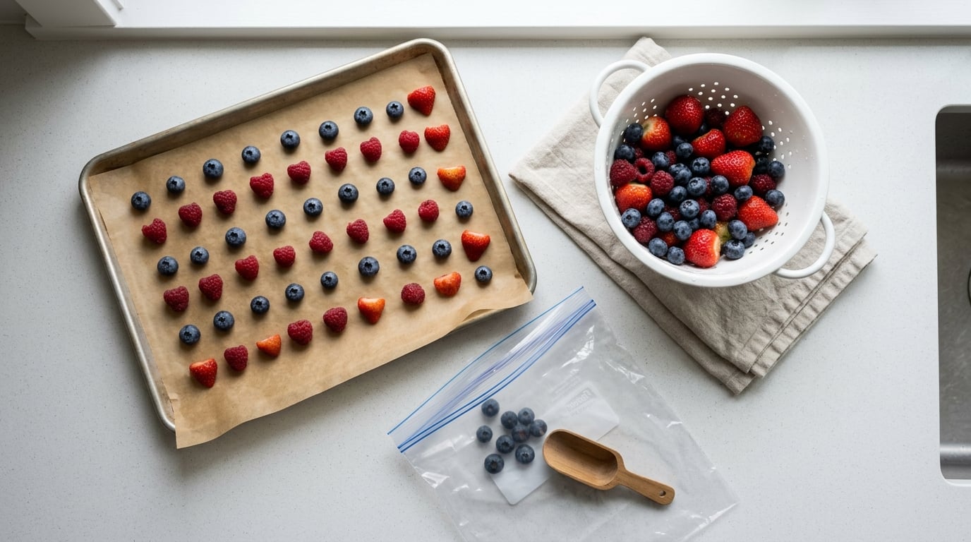 how to freeze fresh berries without clumping