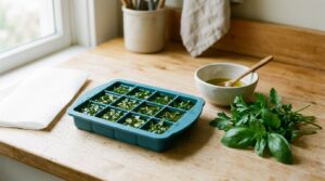 how to freeze fresh herbs in oil
