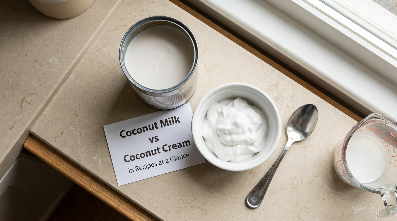 Coconut Milk vs Coconut Cream in Recipes at a Glance