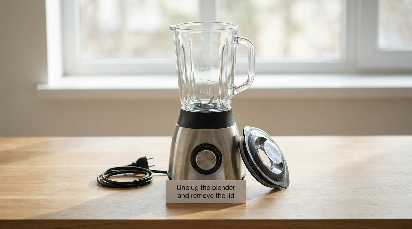 Unplug the blender and remove the lid