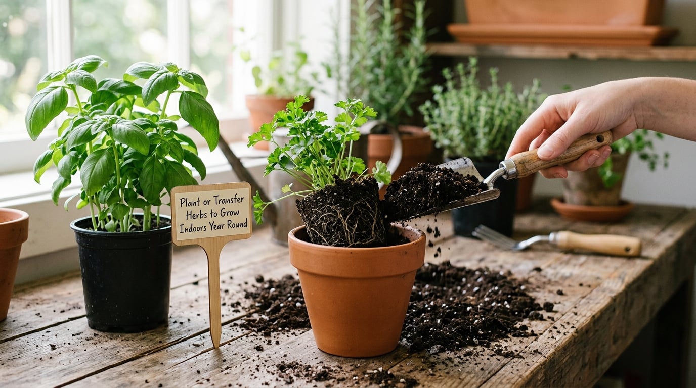 Plant or Transfer Herbs to Grow Indoors Year Round