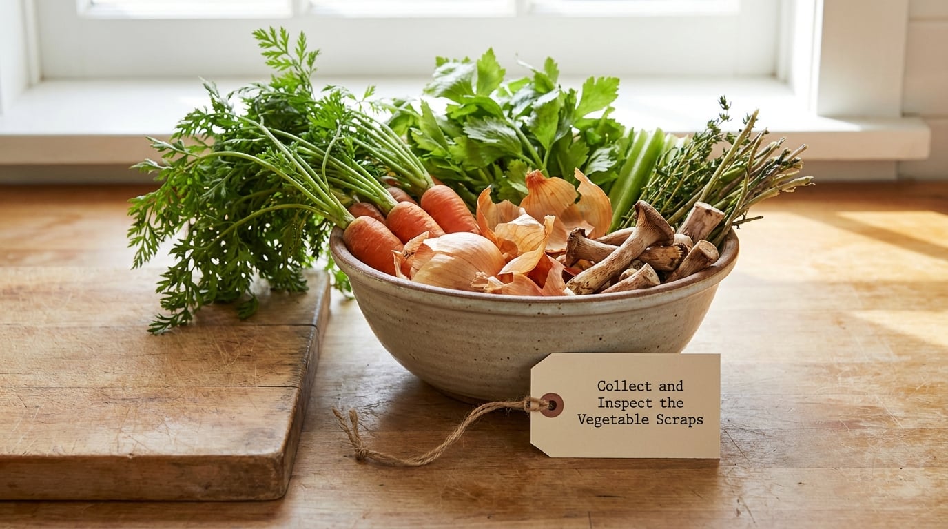 Collect and Inspect the Vegetable Scraps