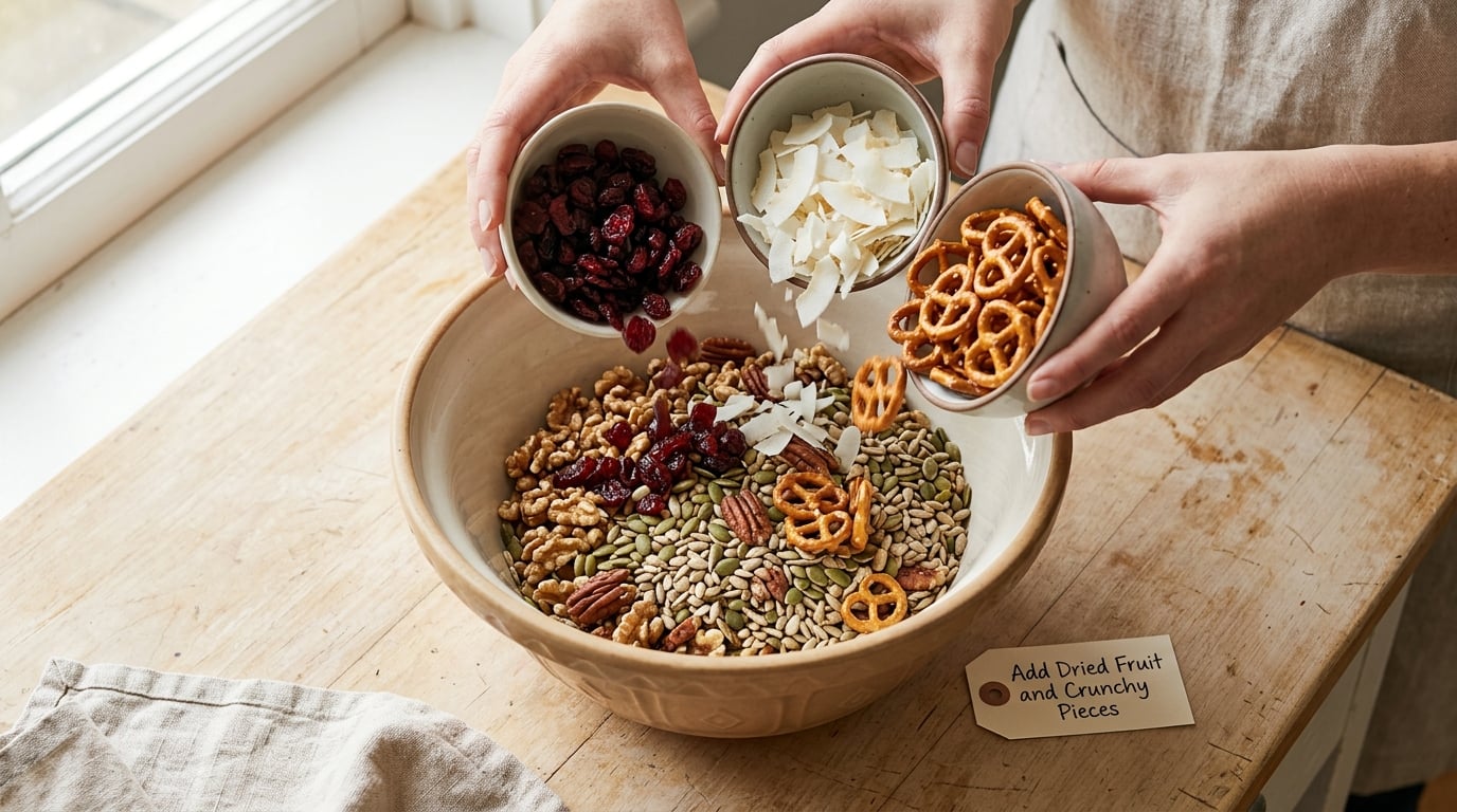 Add Dried Fruit and Crunchy Pieces