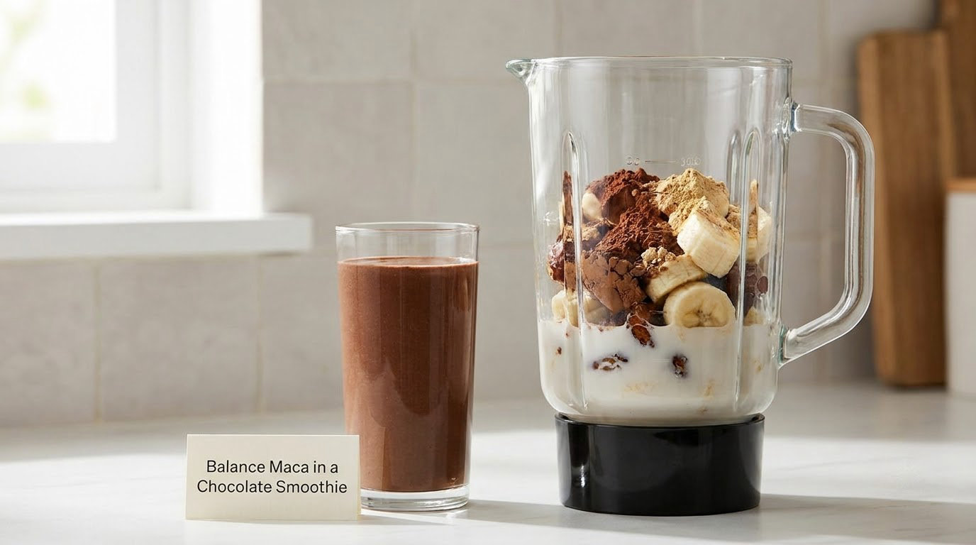 Balance Maca in a Chocolate Smoothie