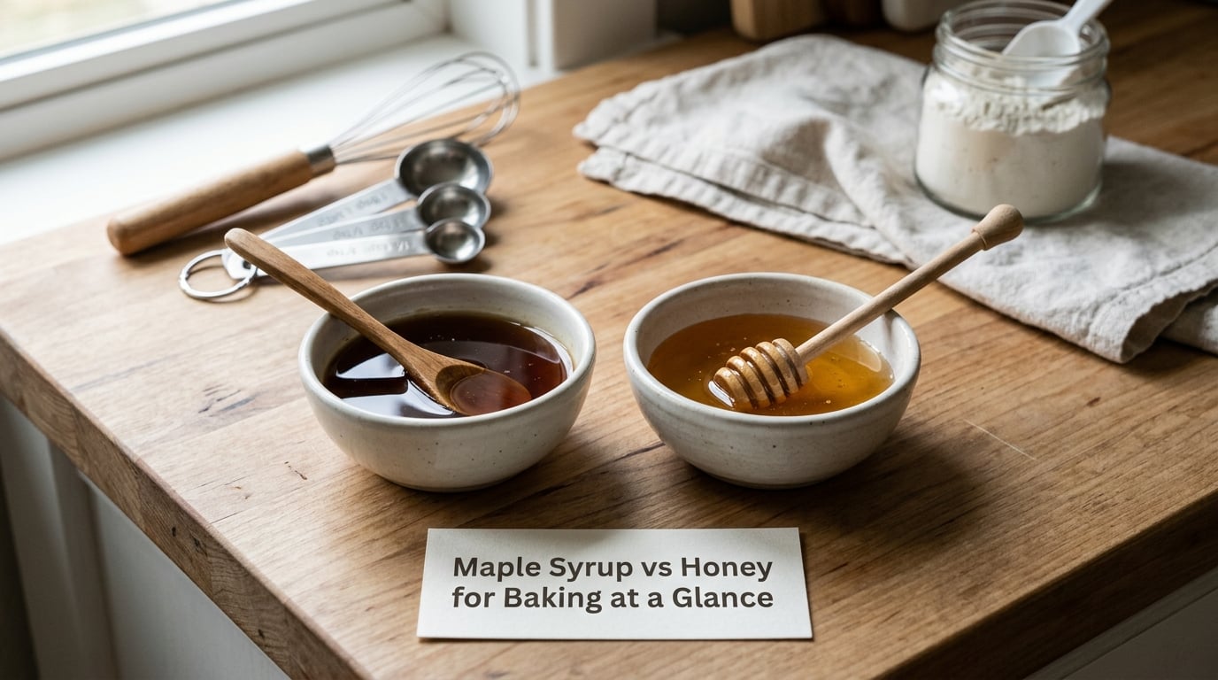 Maple Syrup vs Honey for Baking at a Glance