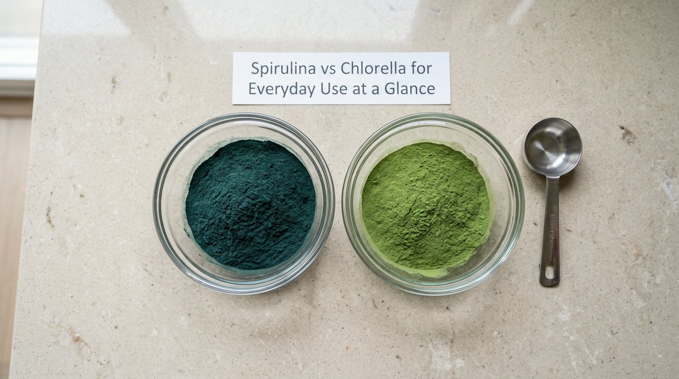 Spirulina vs Chlorella for Everyday Use at a Glance