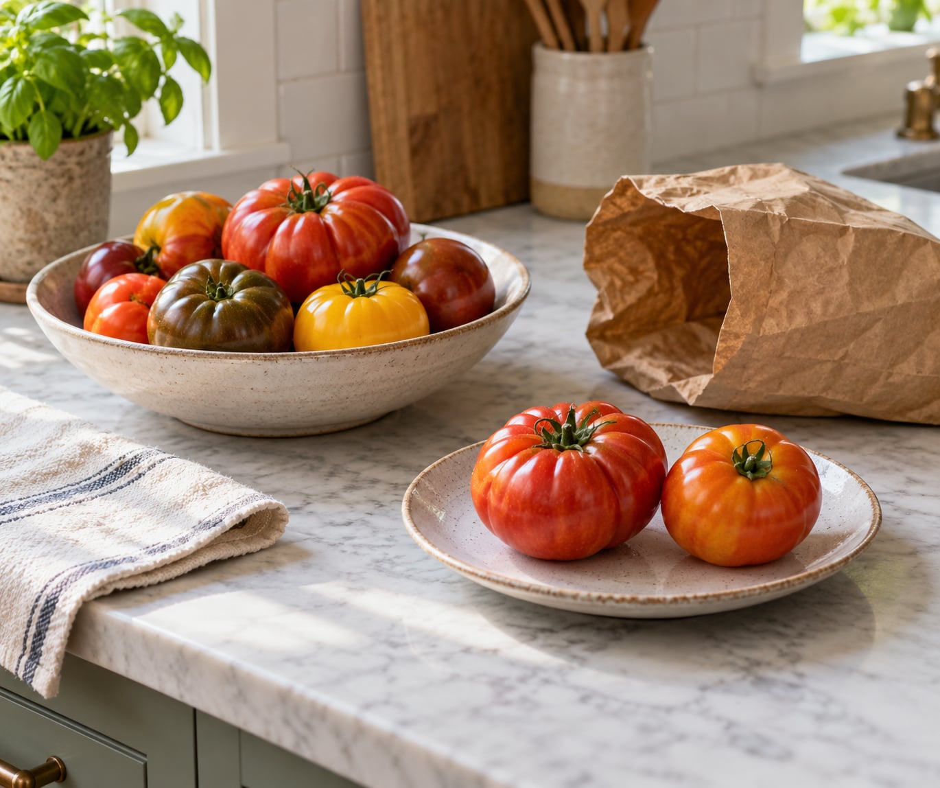 how to store tomatoes on the counter or fridge