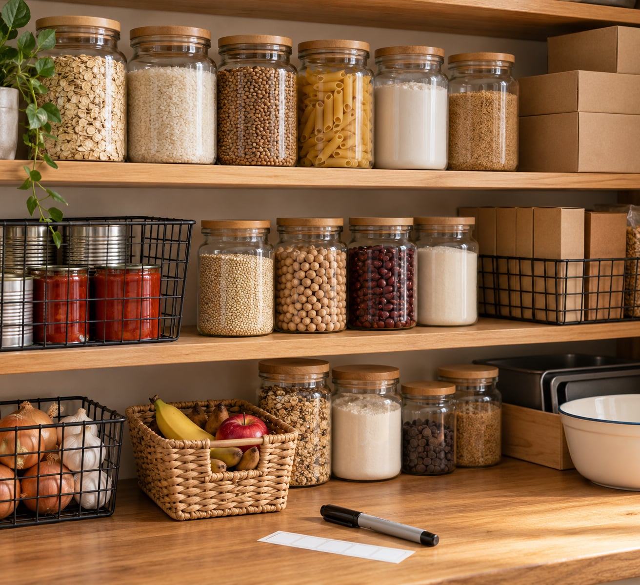how to organize a pantry on a budget