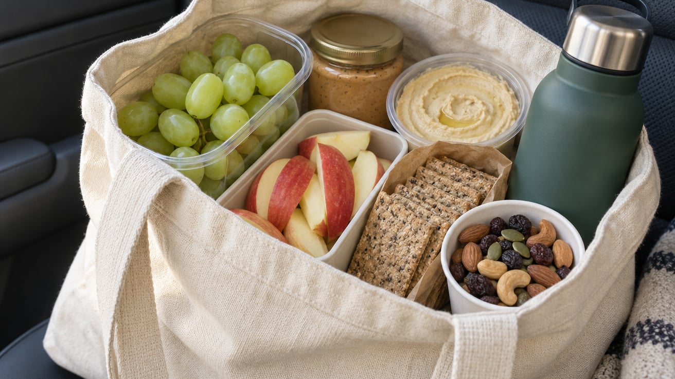 healthy road trip snacks for kids and adults