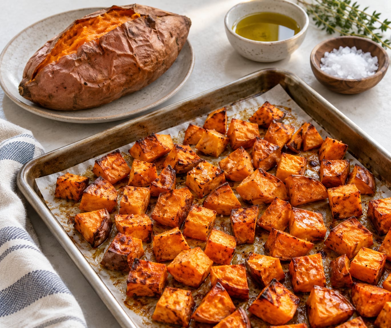 how to cook sweet potatoes in the oven