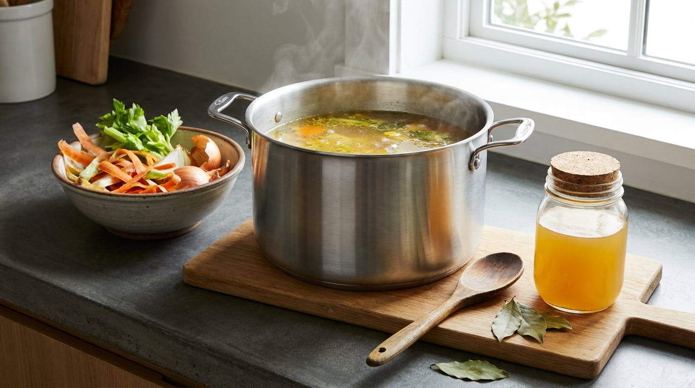 how to make vegetable broth from kitchen scraps