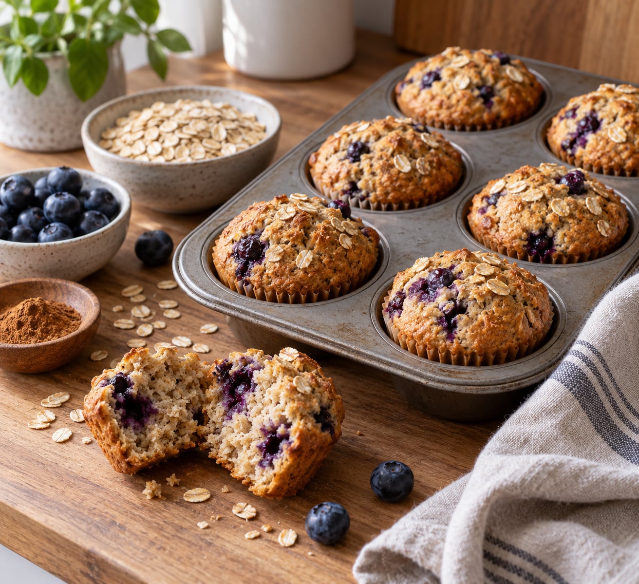 how to make healthy muffins with oat flour