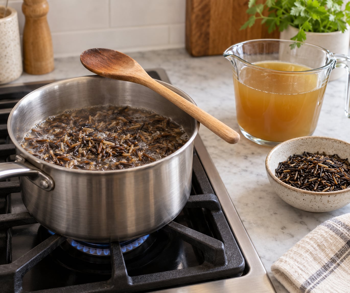 how to cook wild rice on the stove