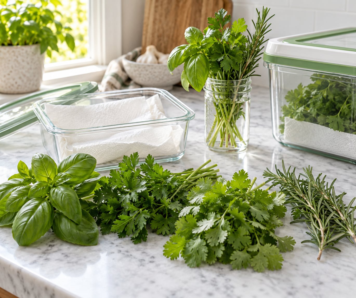 how to store fresh herbs in the fridge