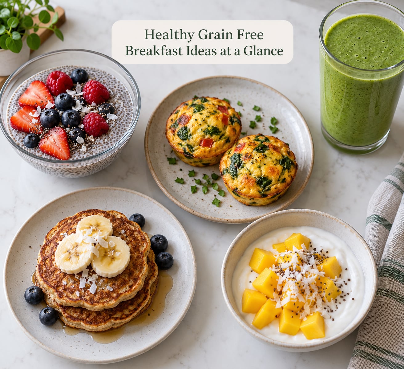 Healthy Grain Free Breakfast Ideas at a Glance
