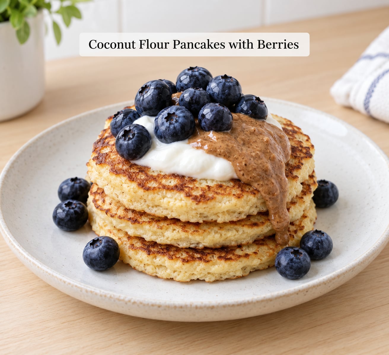 Coconut Flour Pancakes with Berries