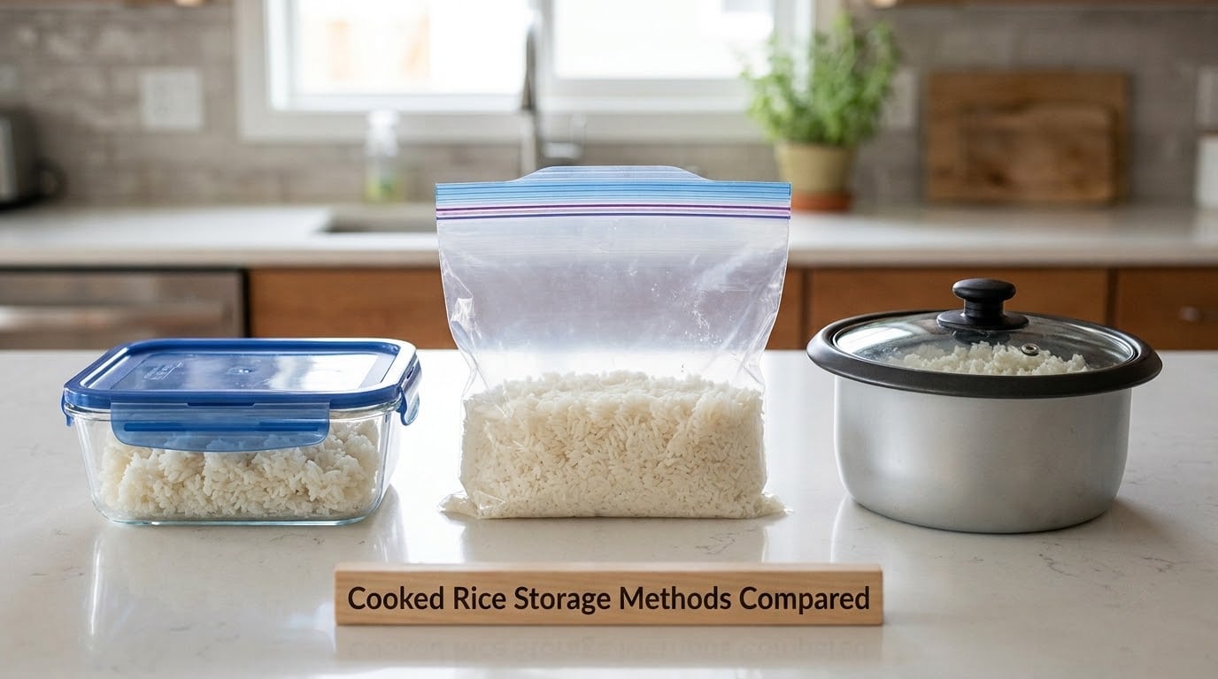 Cooked Rice Storage Methods Compared