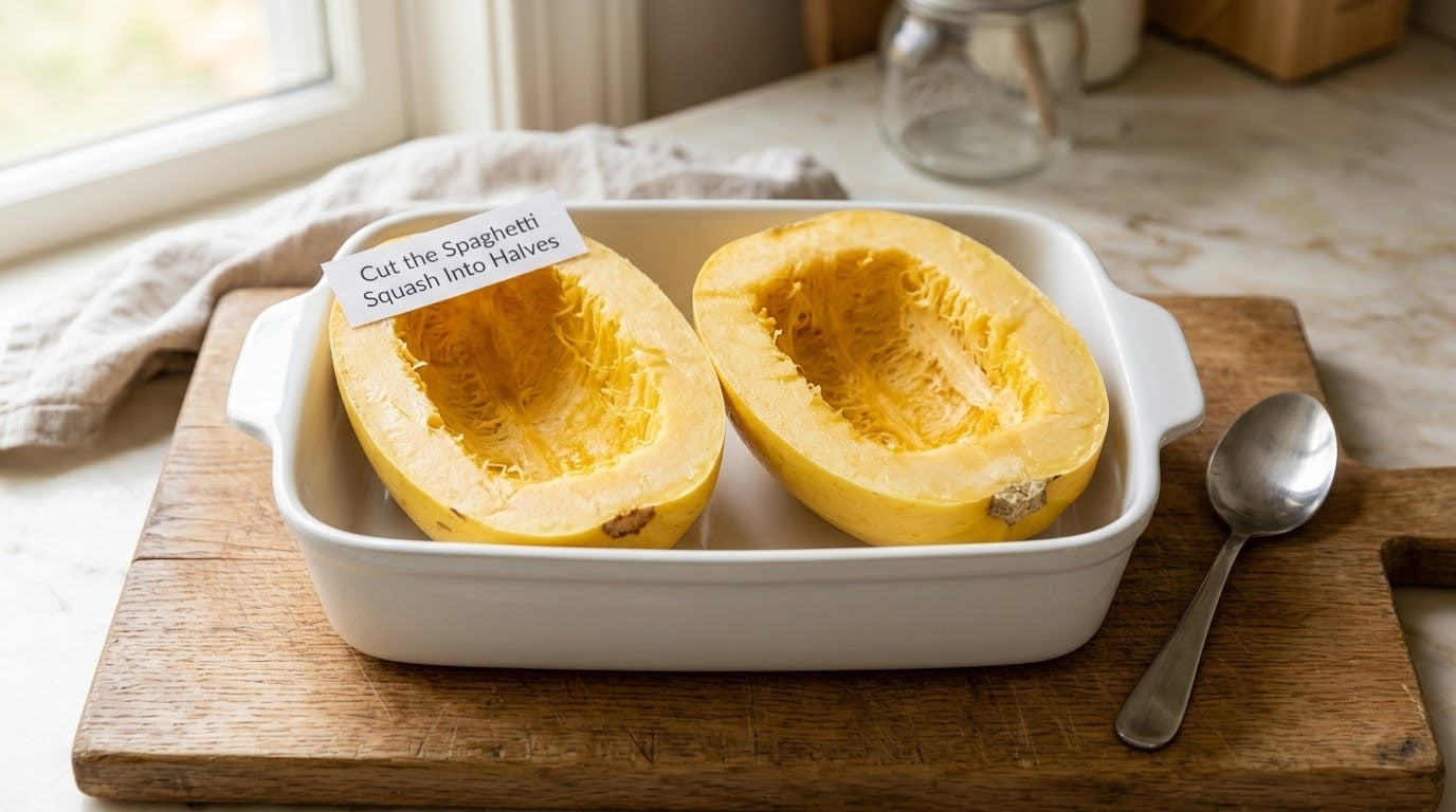 Cut the Spaghetti Squash Into Halves