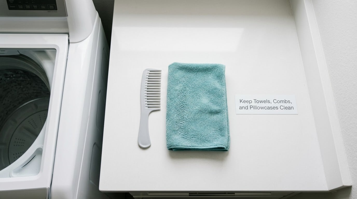 Keep Towels, Combs, and Pillowcases Clean