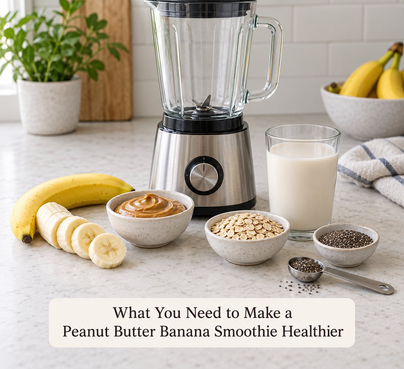 What You Need to Make a Peanut Butter Banana Smoothie Healthier