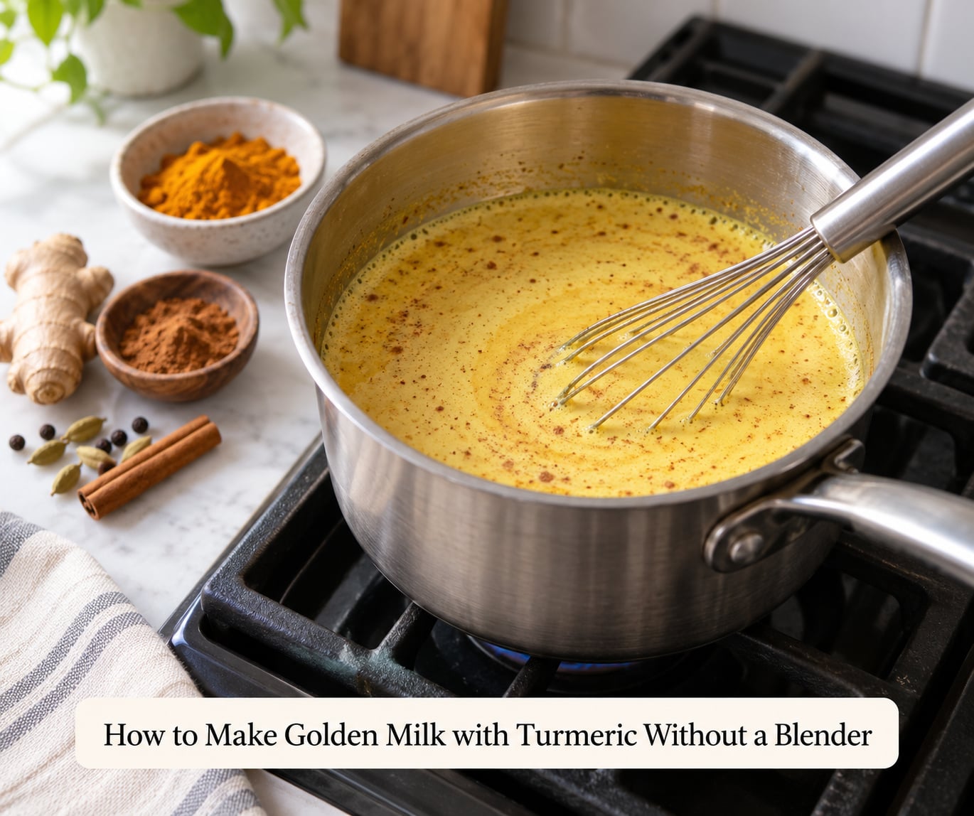 How to Make Golden Milk with Turmeric Without a Blender