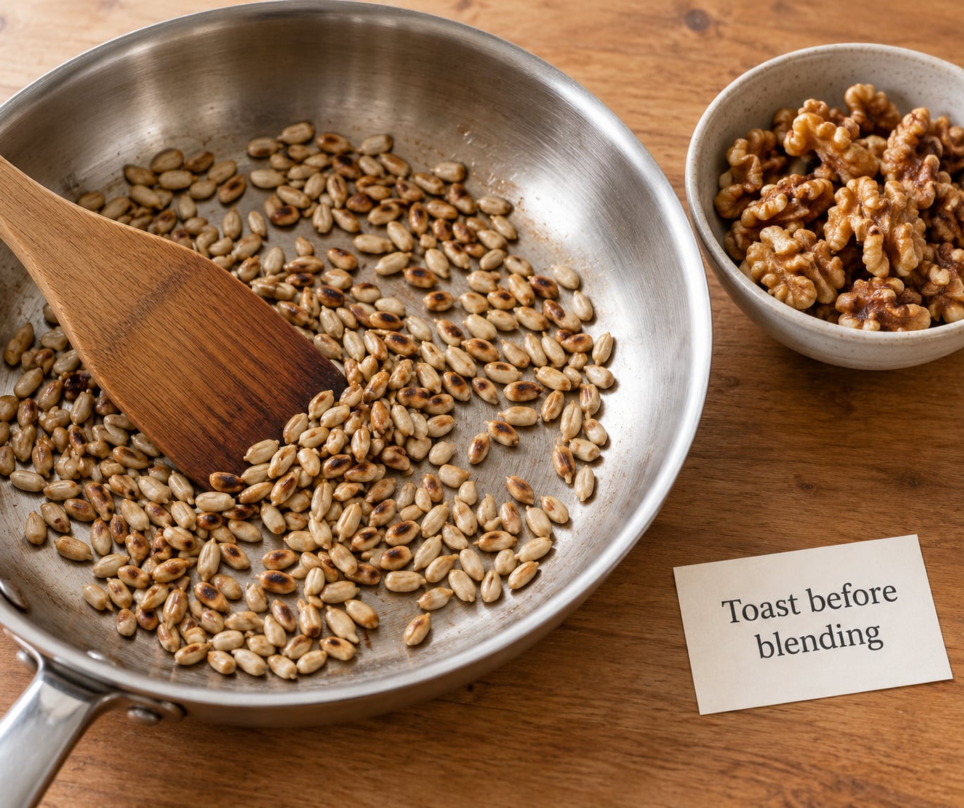 Step 1: Toast the Nuts or Seeds You Are Using Instead of Pine Nuts