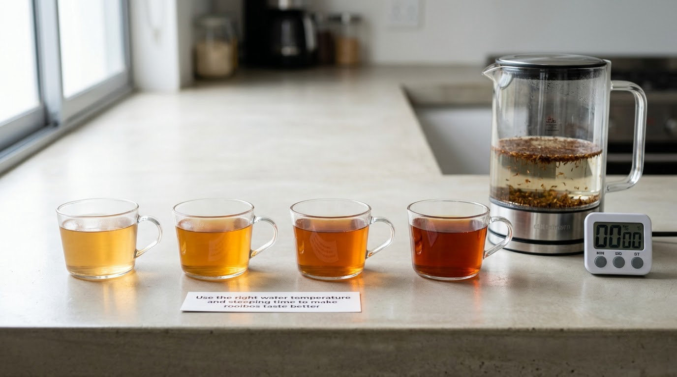Use the right water temperature and steeping time to make rooibos taste better