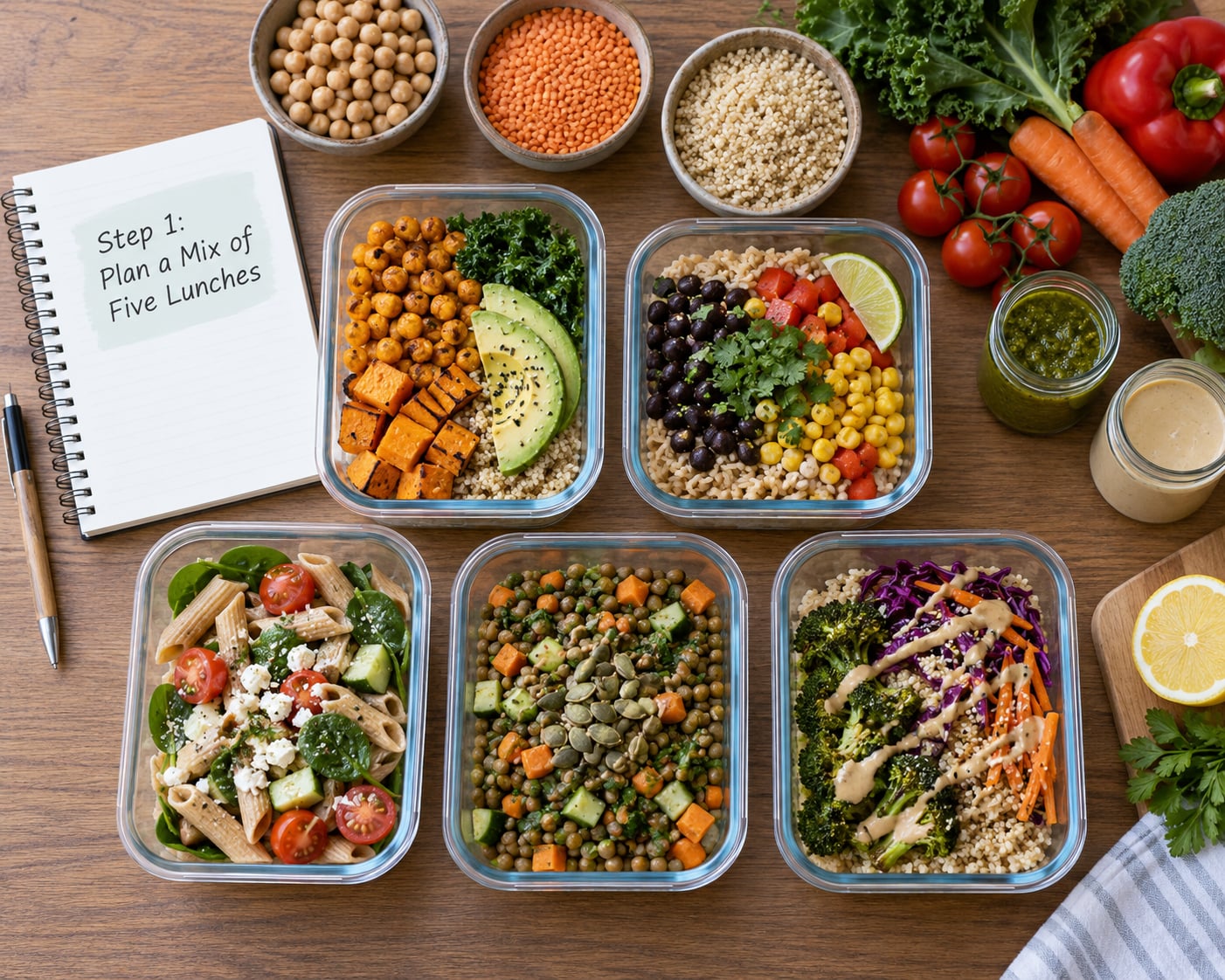 Step 1: Plan a Mix of Five Lunches