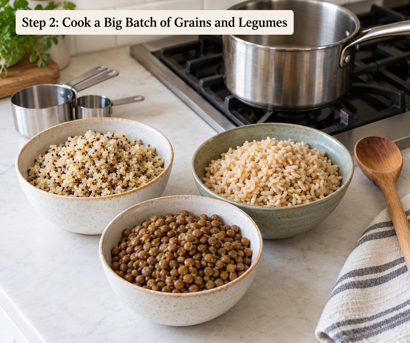 Step 2: Cook a Big Batch of Grains and Legumes