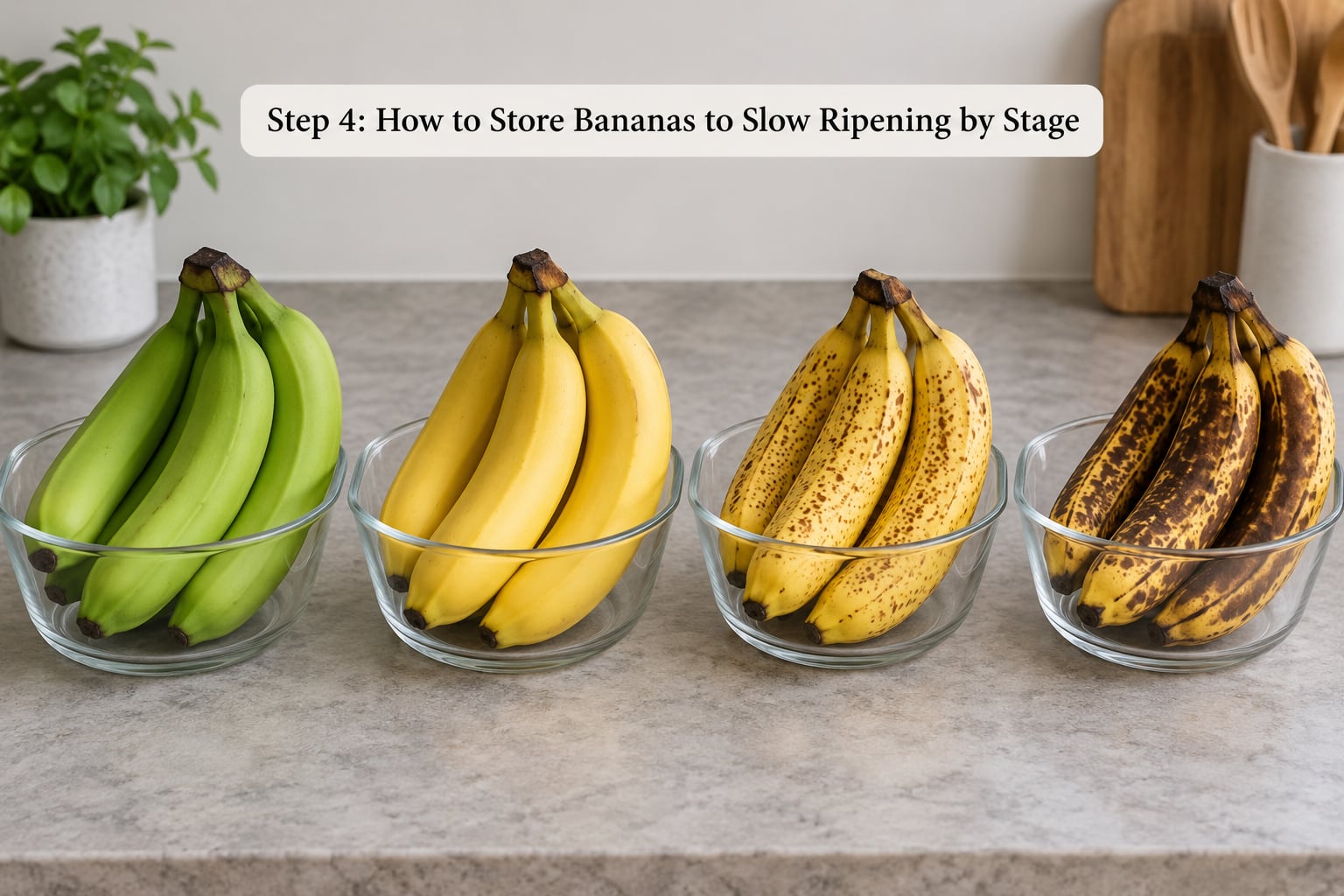 Step 4: How to Store Bananas to Slow Ripening by Stage